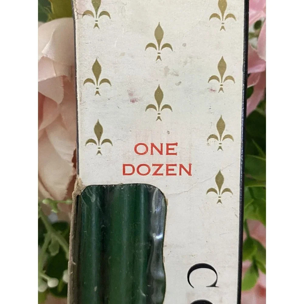 Slim Taper‎ Candles Green Yellow Columbia Continental Tapers 15